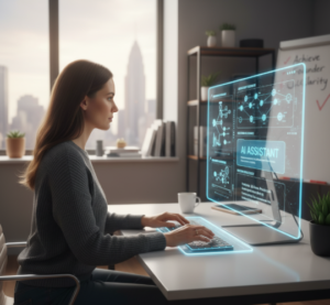 Founder using AI tools to streamline decision-making